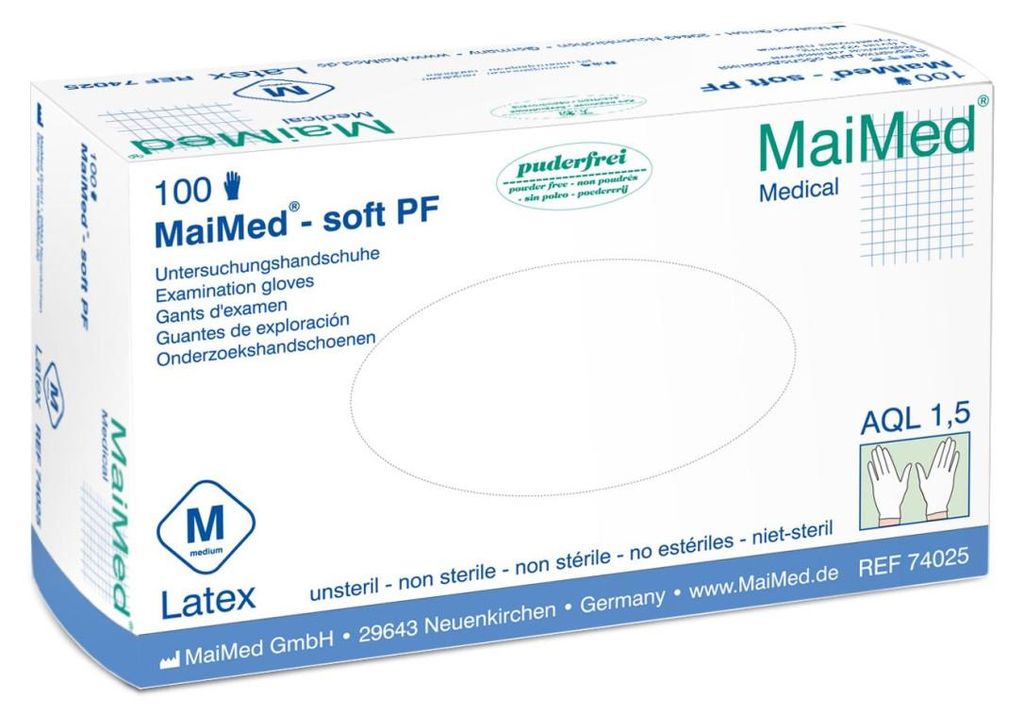 Maimed Einmalhandschuhe Latex puderfrei Gr. XL Produktbild 