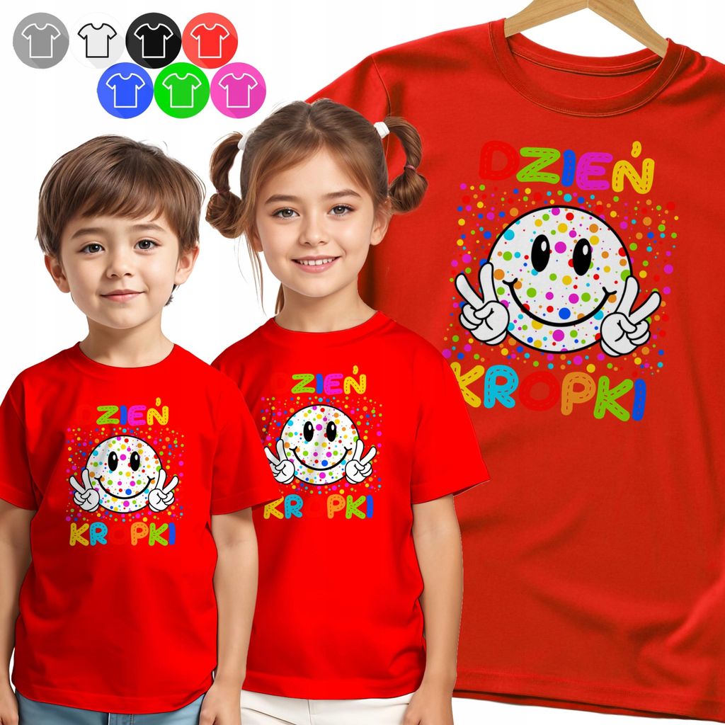 Kinder-T-Shirt - Tagsüber Punkte Emoticon Bunte Punktmuster - 158 Xl