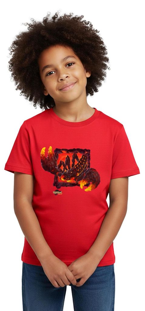 Spreadshirt Schleich Eldrador Lavaskorpion Kinder T-Shirt, 98/104 (3-4 Jahre), Rot