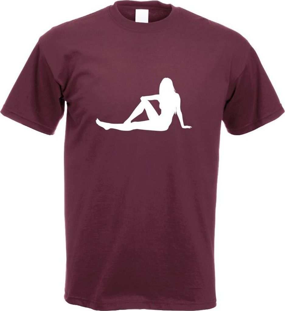 Kiwistar - T-Shirt - Burgund - s... Girl sitzend Motiv Bedruckt Funshirt Design Print - mit Motiv Bedruckt - Funshirt Design - Sport - Freizeit - H...