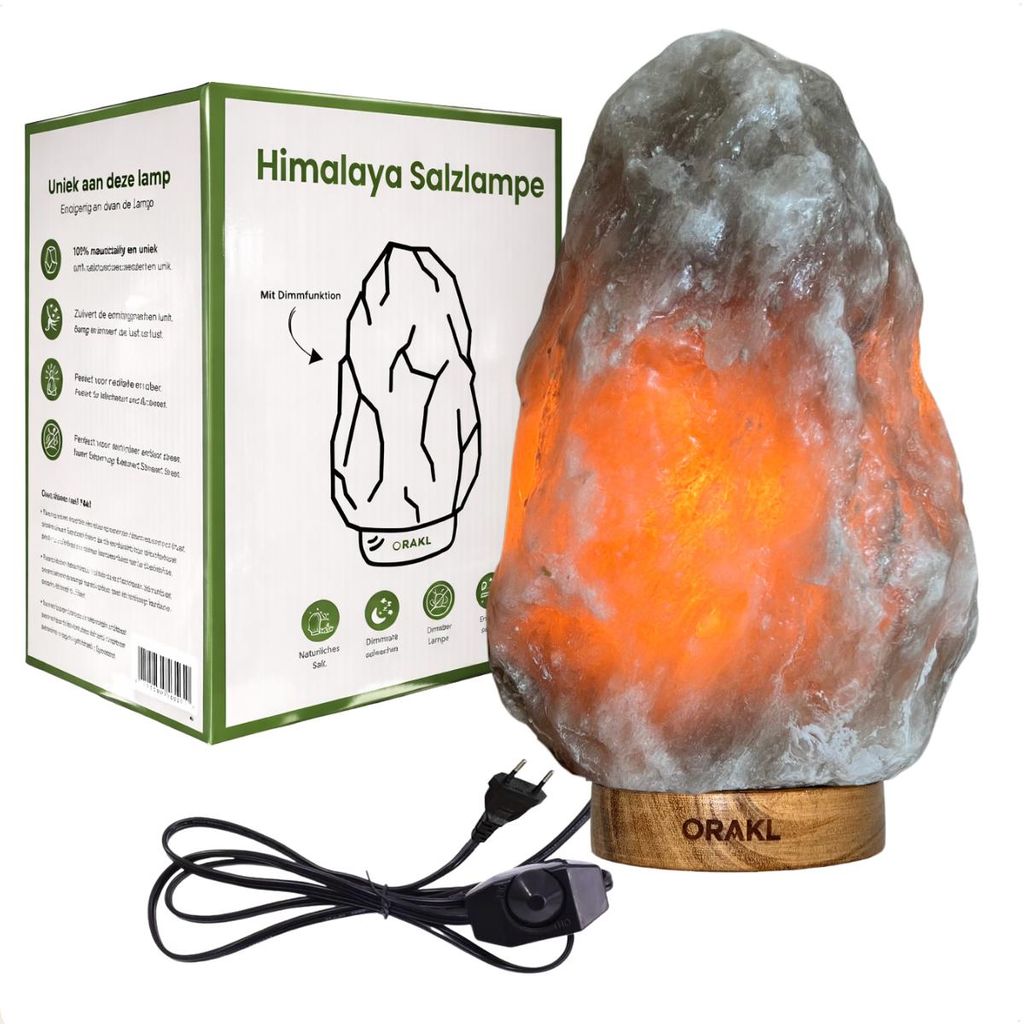 Dimmbare Salzlampe Meteor – 1-2 kg und ca. 17 cm – Produktbild 