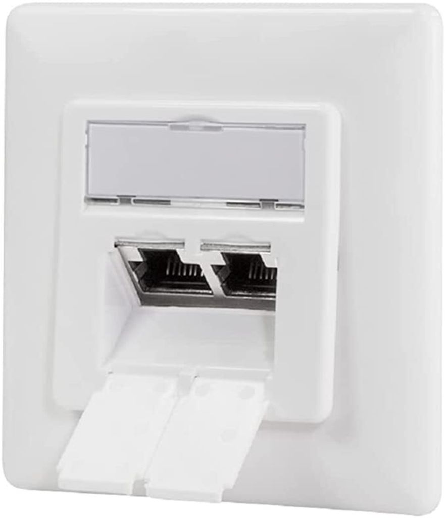 Logilink Cat.6A Netzwerkdose UP2x RJ45 geschirmt,signalweiß