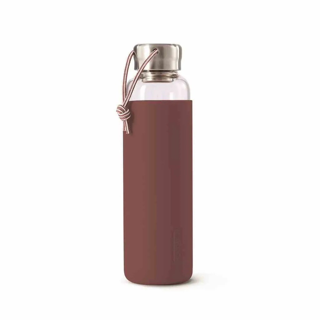 Bottiglia Acqua Vetro 0,6L Black Blum | Borraccia Sportiva Elegante