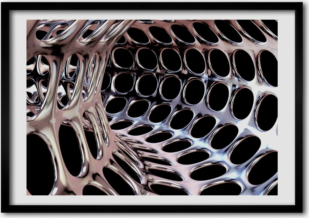 Bild - Bilder - Bilderrahmen - 70 cm x 50 cm - MDF-Rahmen, Wandkunst Metalltunnel