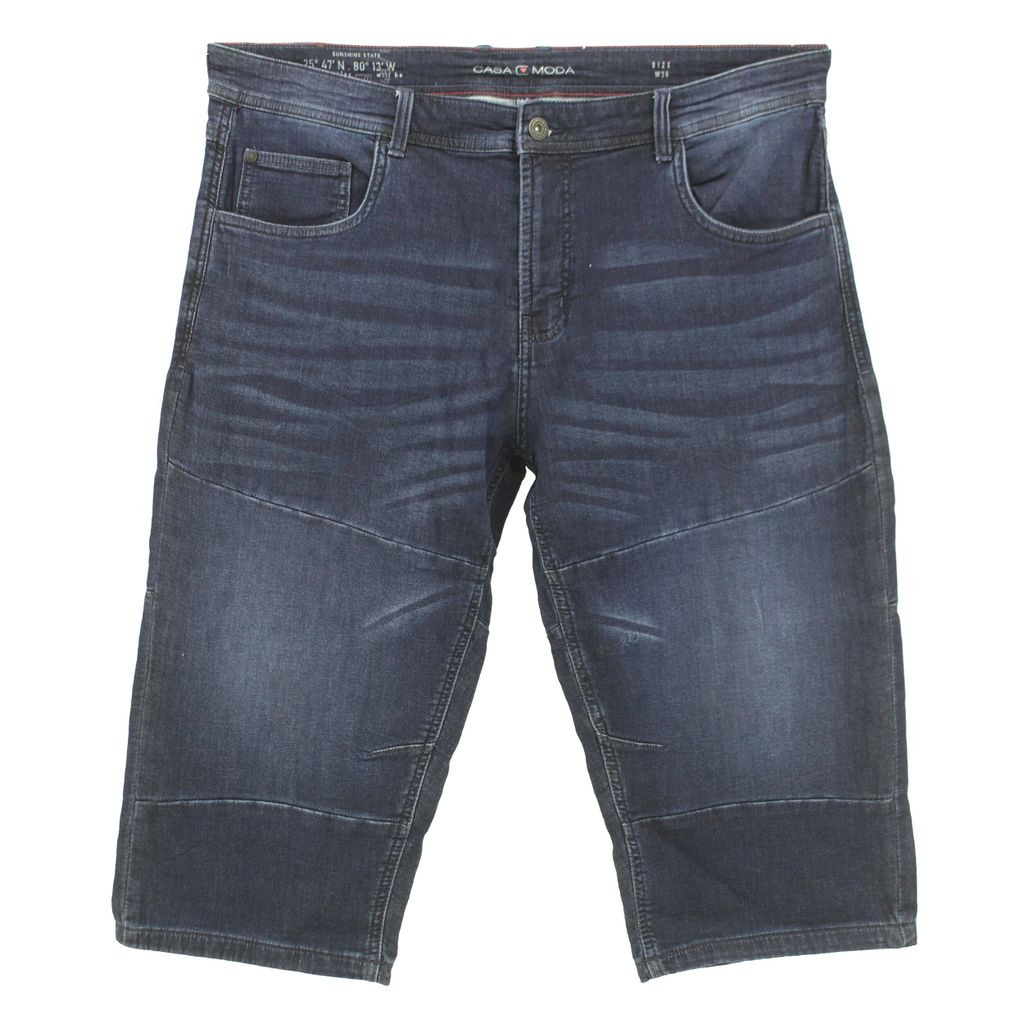 30416 Casa Moda, , Herren kurze Jeans Shorts Bermudas, Stretchdenim, darkblue, W 36