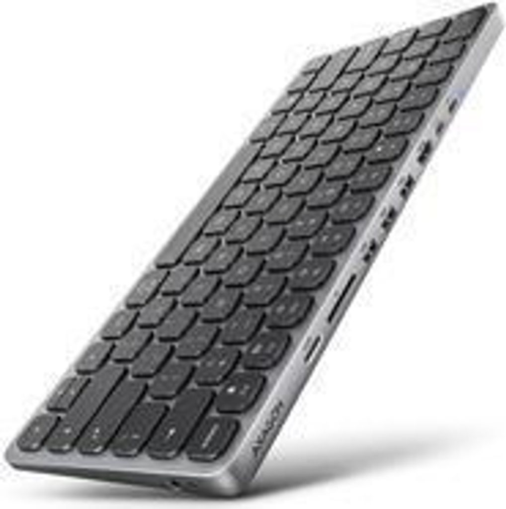 AXAGON HMC-KB keyboard USB-C 5Gbps with HUB Micro SD/SD 3x USB-A HDMI 4K/60Hz PD 100W - Tastatur - USB Typ C