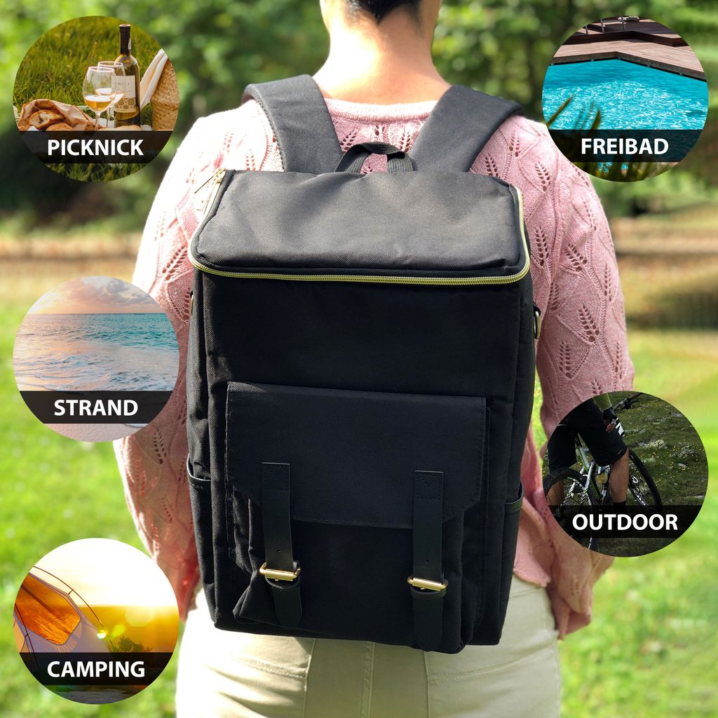 Thermorucksack 20 Liter 28x41x14cm schwarz Kühlrucksack Produktbild 4
