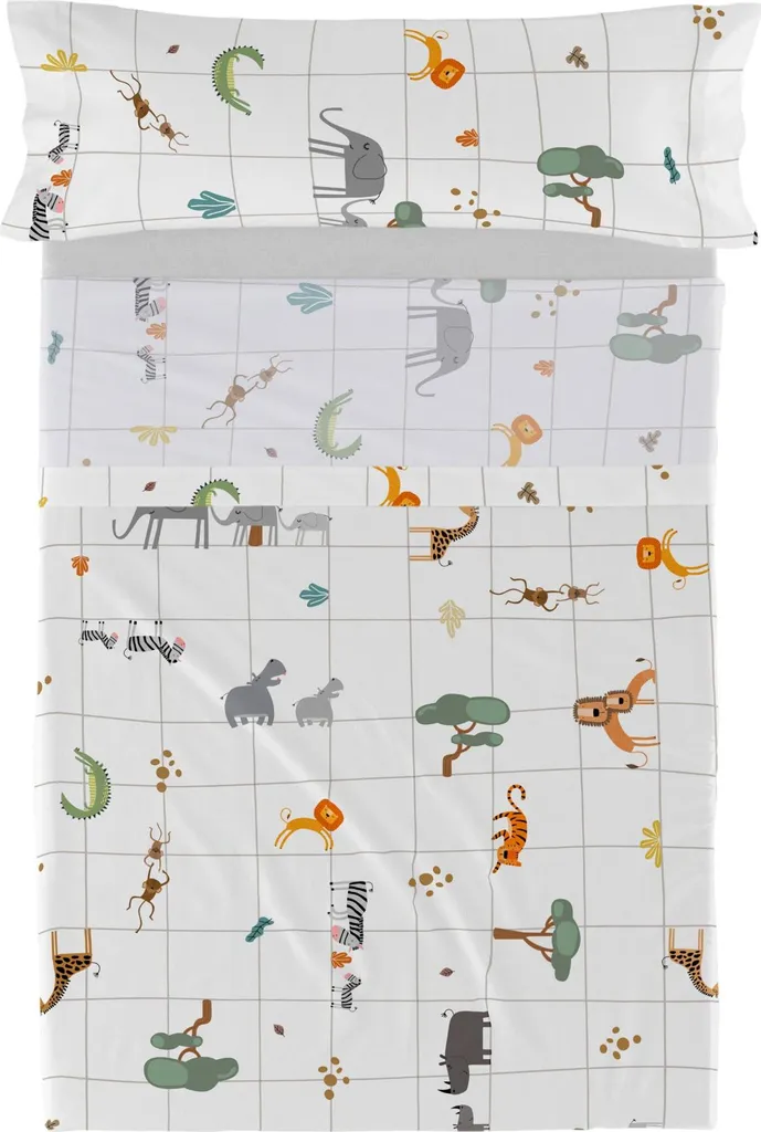 Linge de lit enfant 2 pièces HappyFriday Mini Savanna multicolore