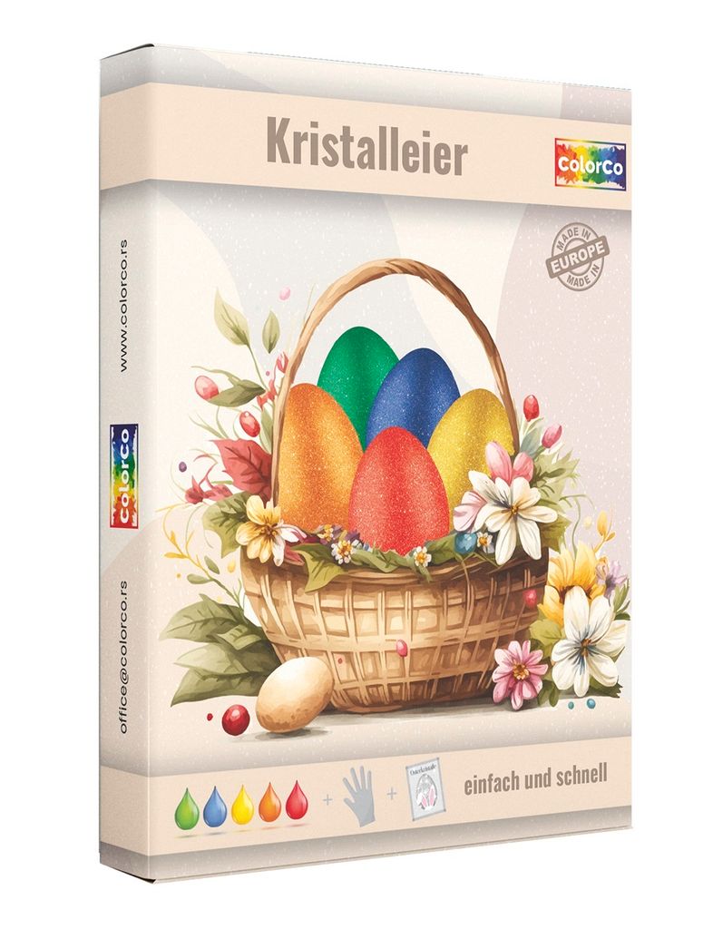 Eierfarben - Kristalleier - 5 Gel-Farben - Kristalle und Handschuhe - 20 Milliliter