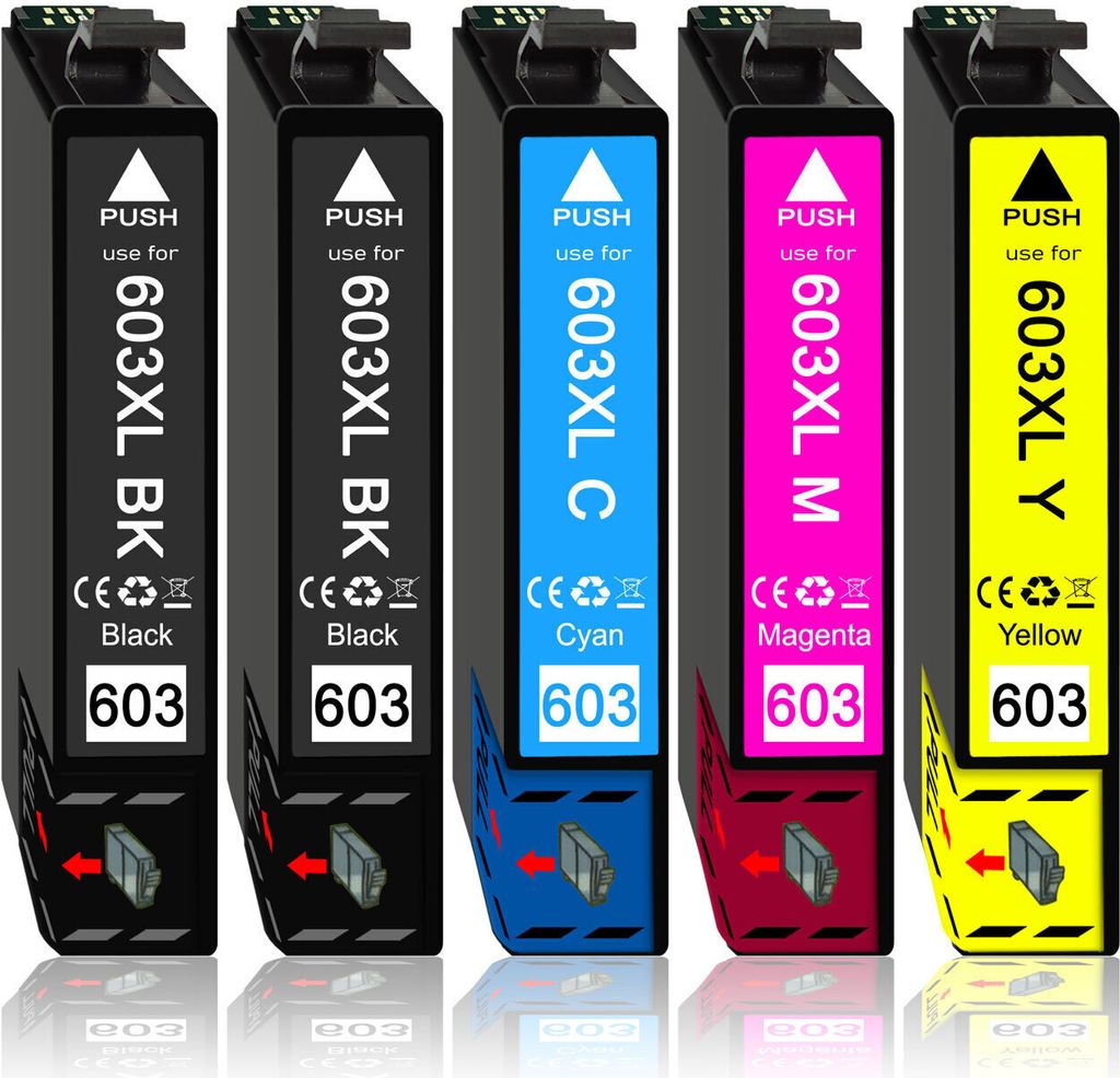 5er Pack Druckerpatronen 603 603XL kompatibel mit Epson WF-2850