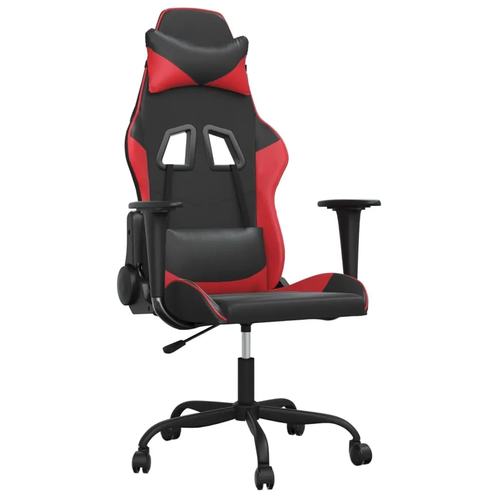 SYFAX Poltrona Gaming e Ufficio in Pelle Nera e Rossa | Elegante