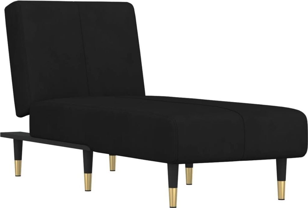 Chaiselongue Schwarz Samt