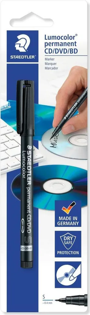 STAEDTLER 310-9CDBKD Lumocolor CD/DVD Nero Blister 10 Pezzi Permanente