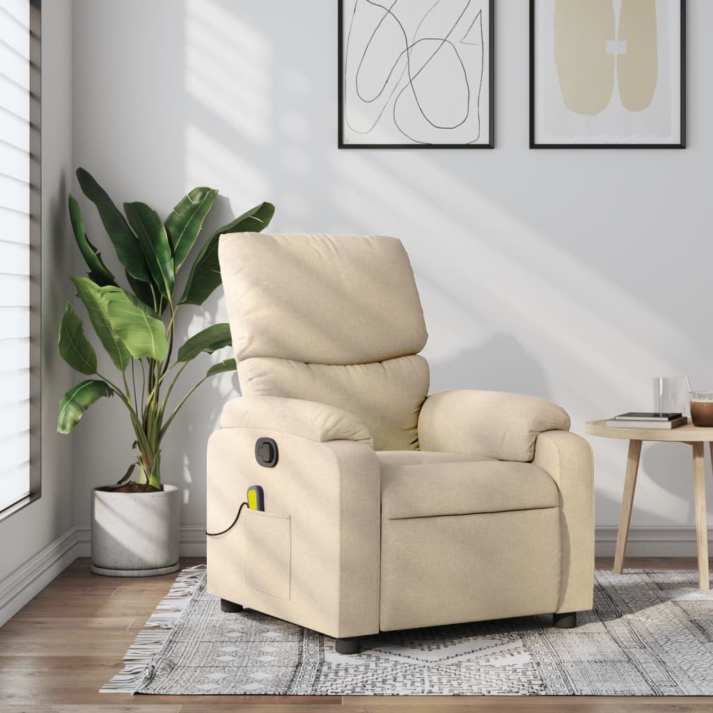 masážní křeslo vidaXL Cream Fabric Obrázek produktu 
