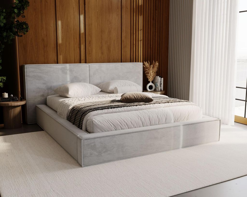Doppelbett mit Polsterung 140x200 TELMA 2 - grau