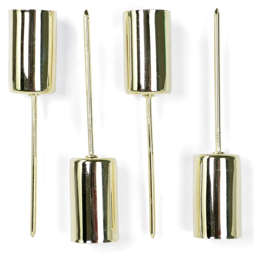 Stabkerzenhalter Goldfarben 2,3 x 11 cm aus Metall - 4er Set