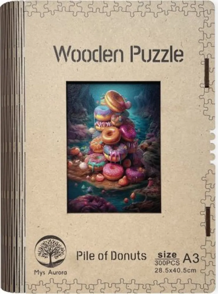 Puzzle en bois adulte format A3 motif pâtisserie design moderne