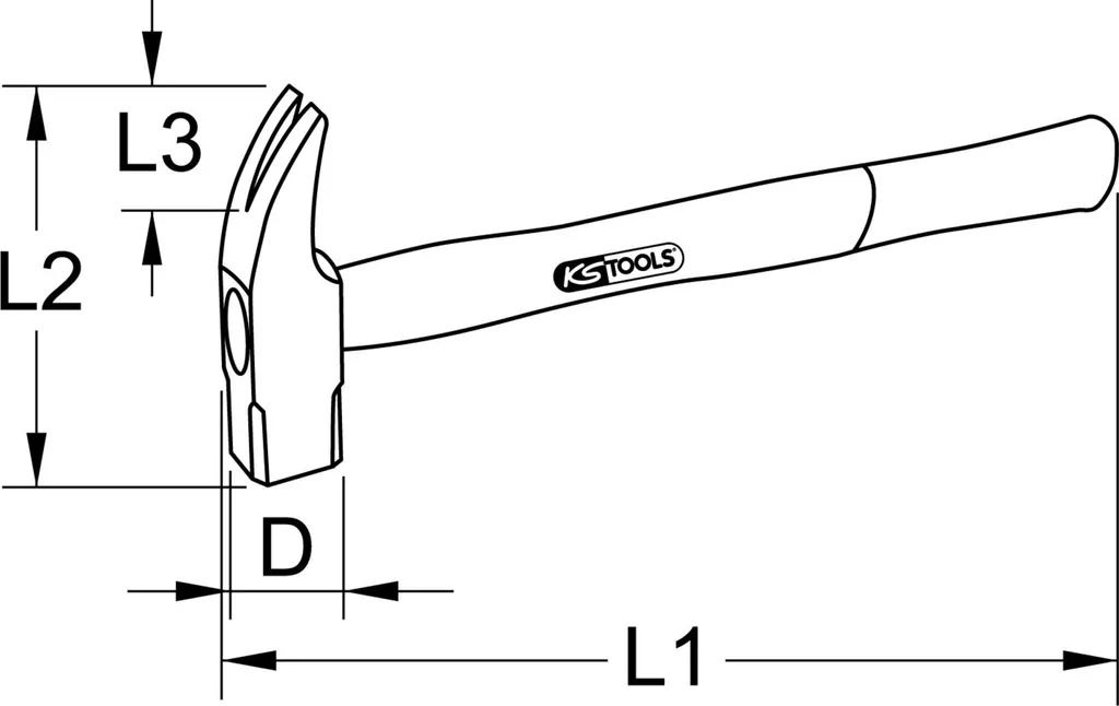 Marteau à griffes 300g KS Tools BRONZEplus anti-vibration et sécurité - 2