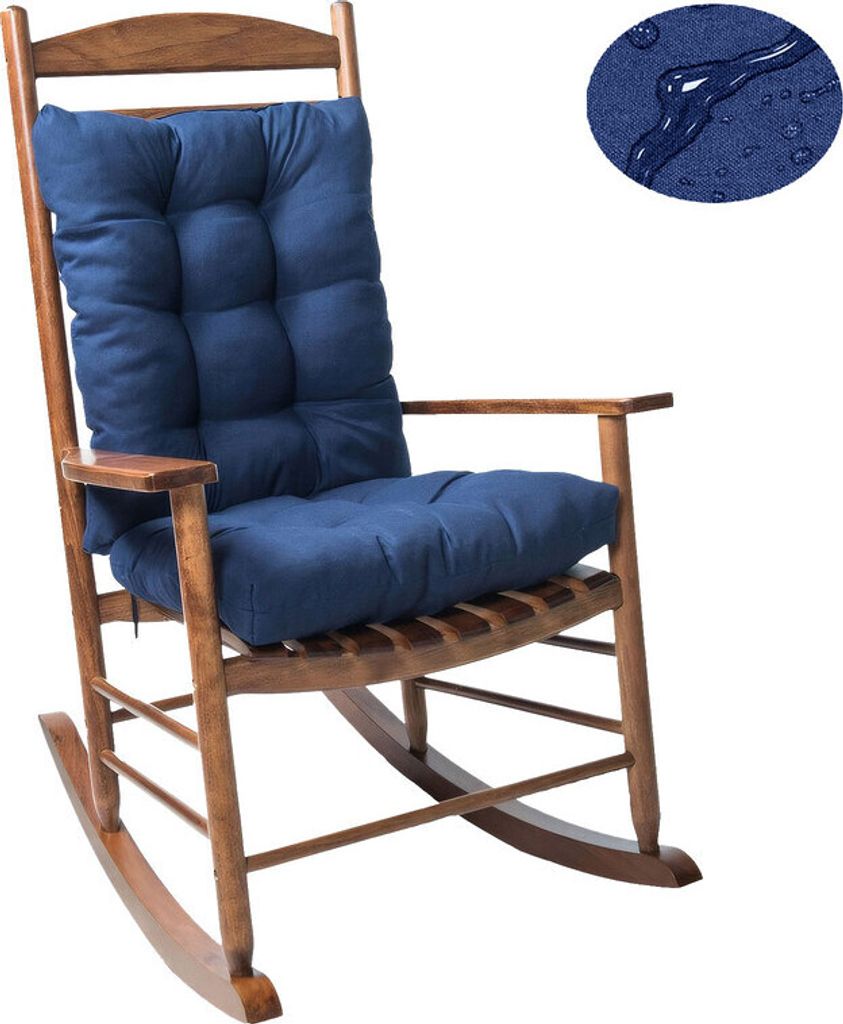 (43×53 cm, Dunkelgrau) Wasserdicht Sitzkissen Stuhl 2er Set Rückenkissen Schaukelstuhlkissen Sitzpolster mit Bändern Stuhlpolster für Garten Ou...