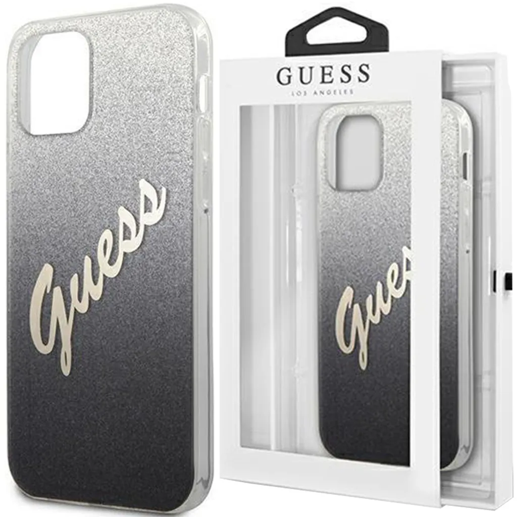 Guess Cover iPhone 12 Pro Max Nera Glitter Gradient - Chic & Safe - 11
