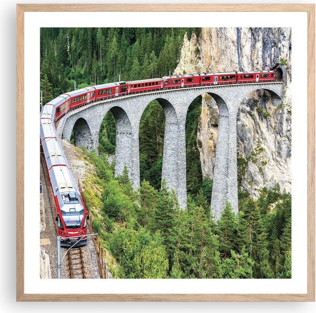 Gerahmtes Poster - Rahmen in heller Eiche - Viadukt Produktbild 