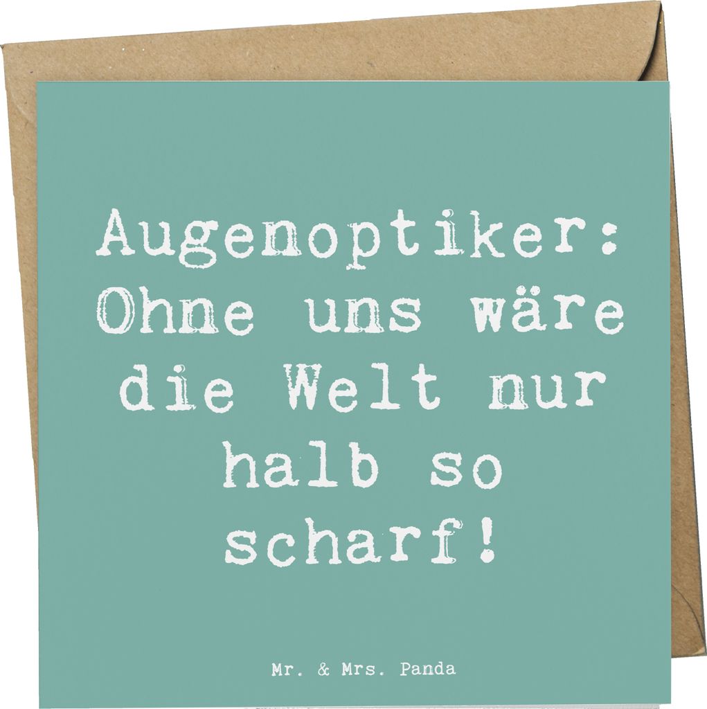 Mr. & Mrs. Panda Grußkarte Spruch Augenoptiker Schärfe - Meeresbrise - Geschenk, Bildschirmschutz, Lustiger, Klappkarte, Brillen, anlasskarte, So...