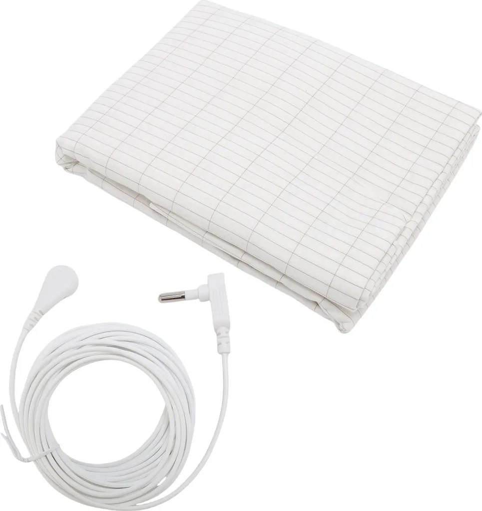 Drap-housse Earthing antistatique en coton naturel et fils d'argent