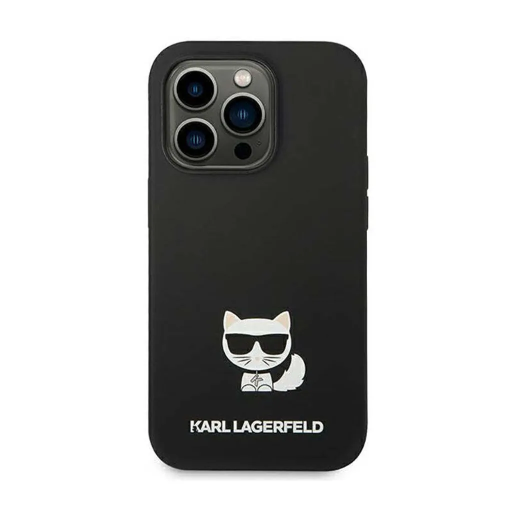 Karl Lagerfeld Cover iPhone 14 Pro Choupette Silicone Nero Luxury - 3