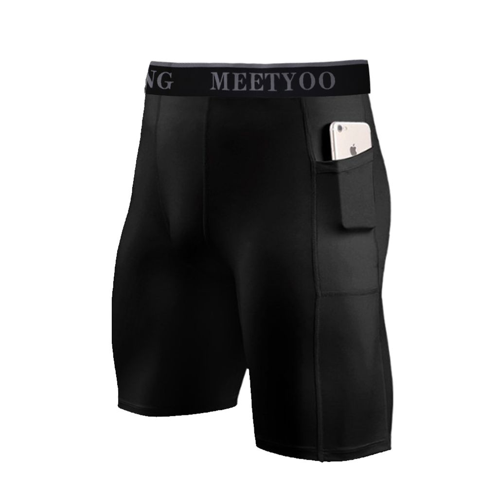 Herren Kompressionsshorts Tight Boxershorts Sport Fitnes Kurze Hose Sporthose Strumpfhose colour Schwarz pant_size XL