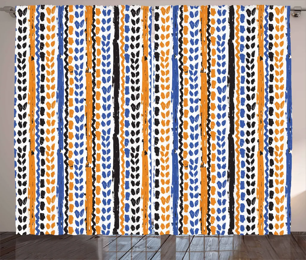 Tenda Rustica Tribale ABAKUHAUS 280x225cm - Blu Navy e Arancione