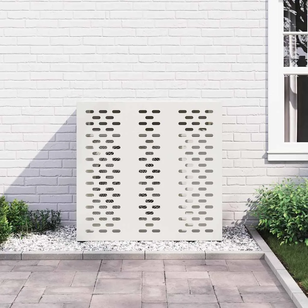 Cache clim en acier blanc résistant aux intempéries 110 x 50 x 105 cm