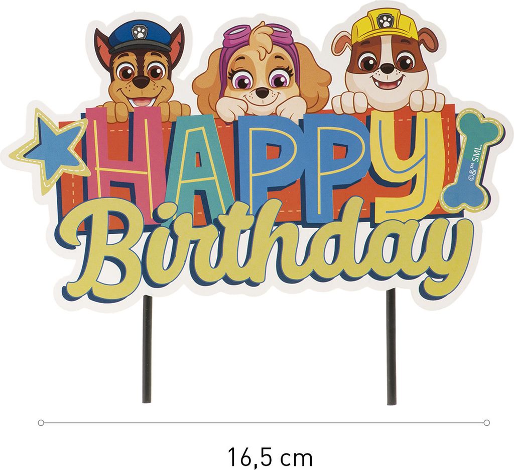 Paw Patrol Cake Happy Birthday Topper 17.5 x 15 cm  Produktbild 3