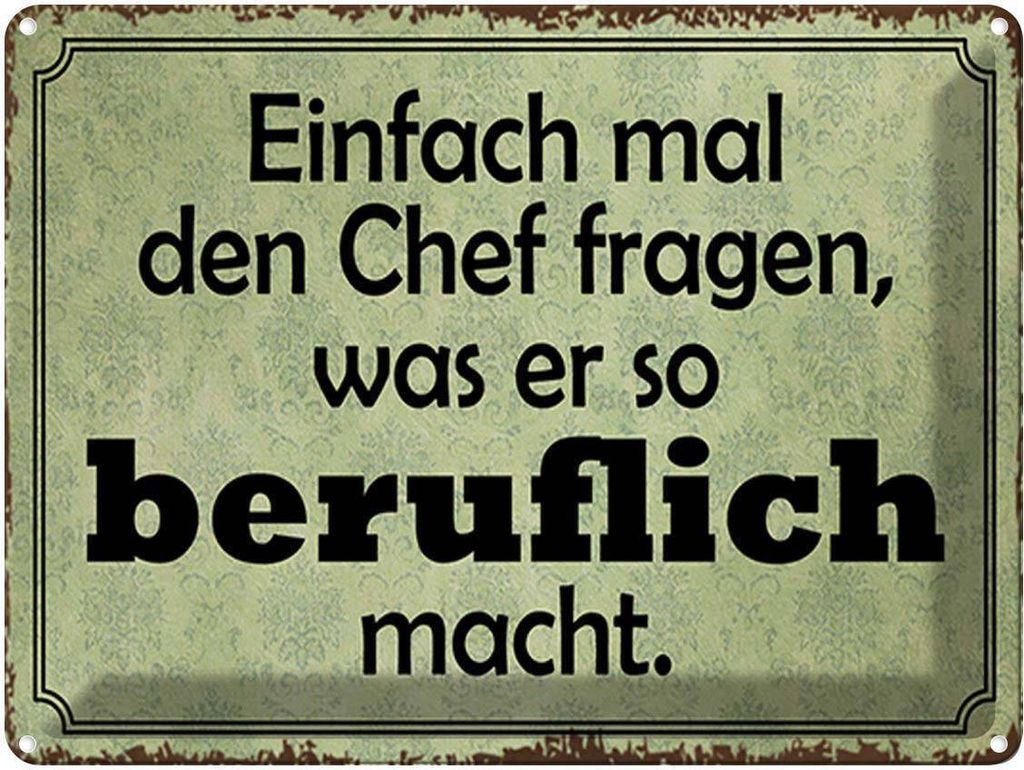 vianmo Blechschild 30x40 cm mal Chef fragen was er beruflich Spruch Zitat