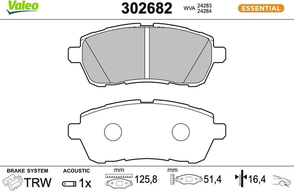 VALEO Bremsbeläge Satz Vorne für FORD Fiesta Mk6 Schrägheck (JA8, JR8) 302682