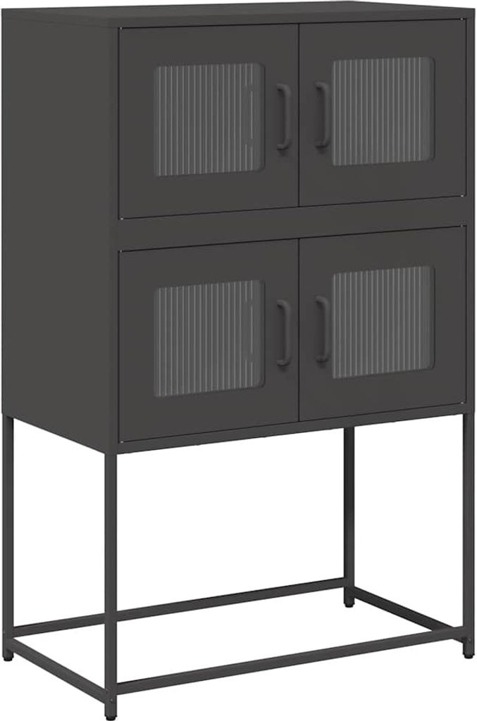 Highboard Schwarz 68x39x107 cm Stahl