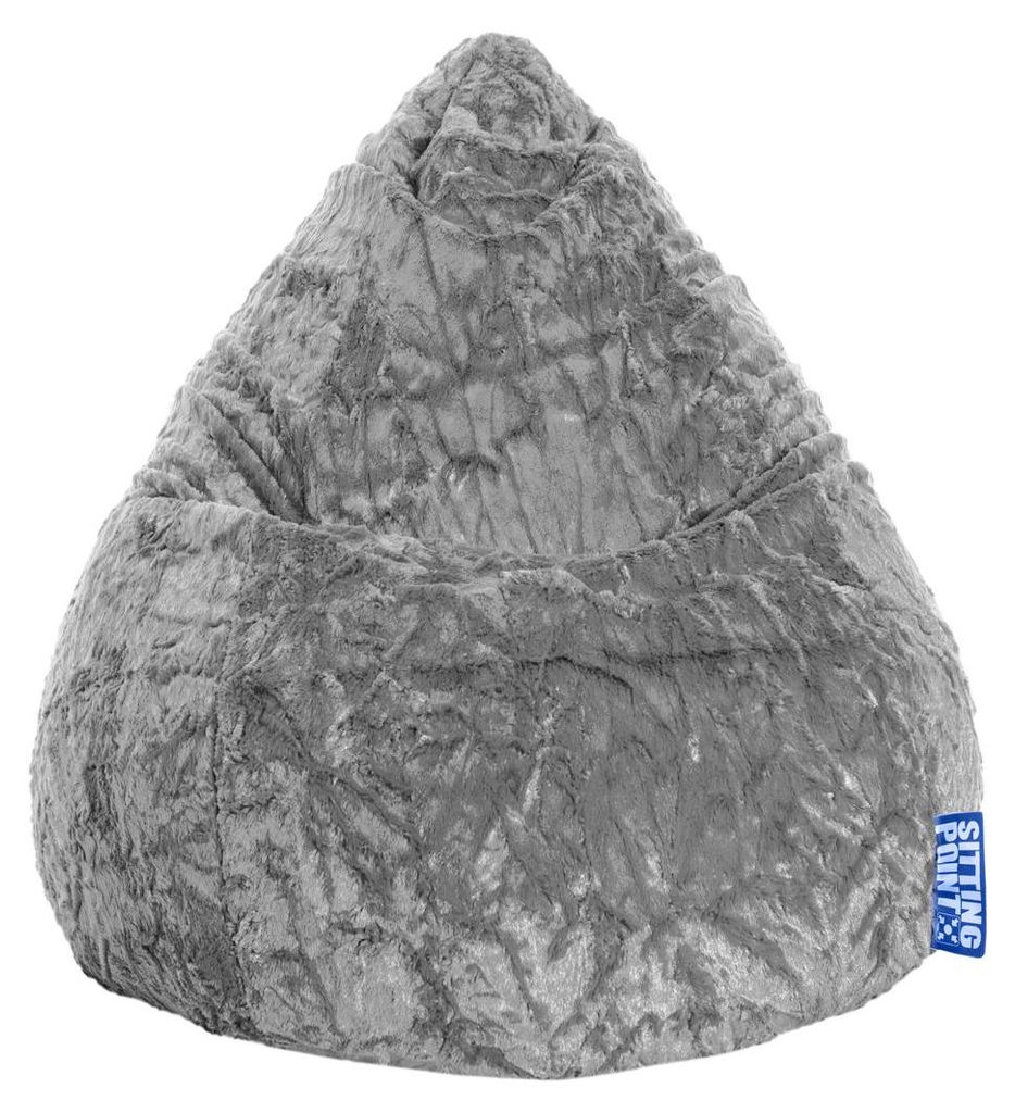 Sitting Point BeanBag Fluffy L 70 x 90 cm, Mittelgrau 70x90cm