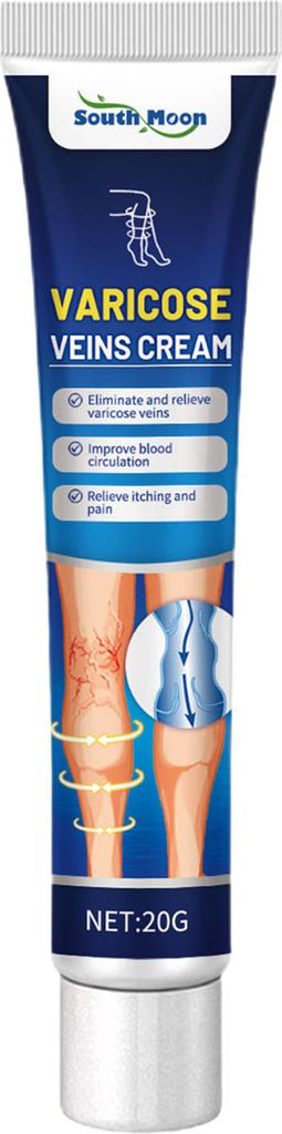 20 g Krampfadercreme, nicht reizender natürlicher Extrakt, Linderung von Krampfadern, Vaskulitis, Phlebitis, Spinnennetz-Schmerzbehandlung für Un...
