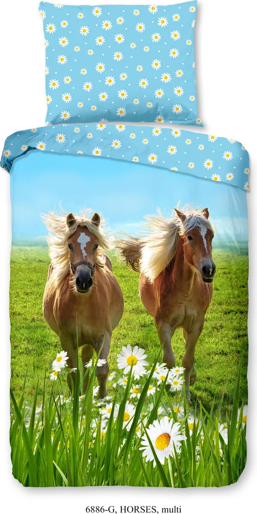 Set Copripiumino Bambini Cavalli 140x200 Good Morning | Puro Cotone