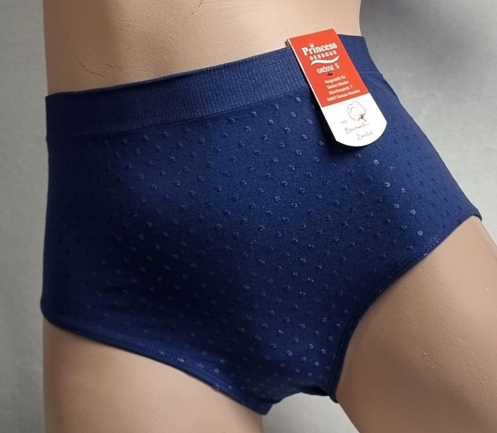 *Princess Dessous* Seamless Slip 3er Pack nahtlos super elastisch mit Pünktchen Gr. M, Marine
