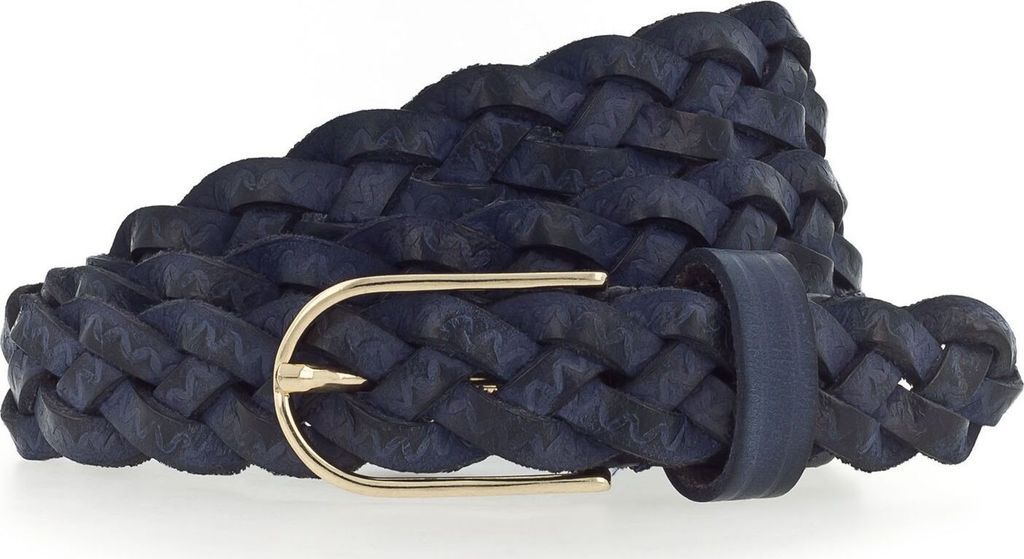 Vanzetti Leder Gürtel Braided Women's Belt W90 Navy dunkelblau
