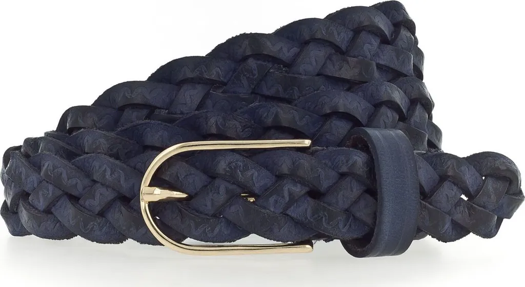 Cintura Vanzetti Braided Navy W85 - Eccellenza in Pelle Blu Scuro