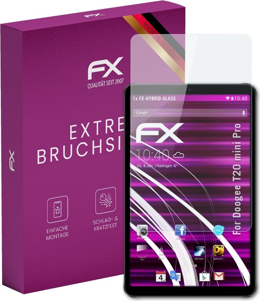 atFoliX FX-Hybrid-Glass Displayfolie kompatibel mit Doogee T20 mini Pro Glasfolie