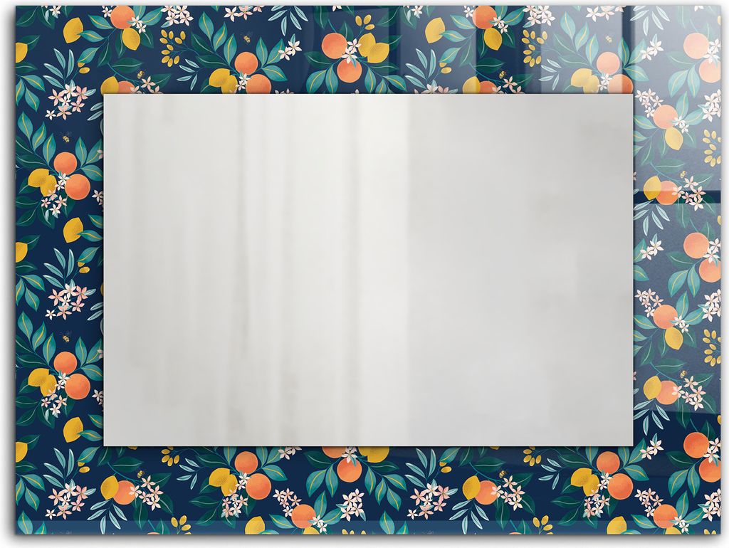 Blumen und Früchte – Rechteckiger Spiegel mit Druck 80x60 cm – Modern - Dekorativ für die Wand