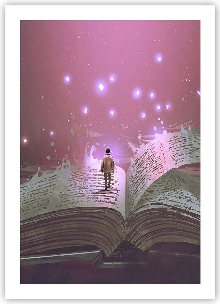 Poster - Poster ohne Rahmen - Fantasy Buch - 50x70 cm - Wand Bild - Wanddeko - Wandbilder - Kunstposter - Wandposter - Bilder - Kunstdruck - Wandde...