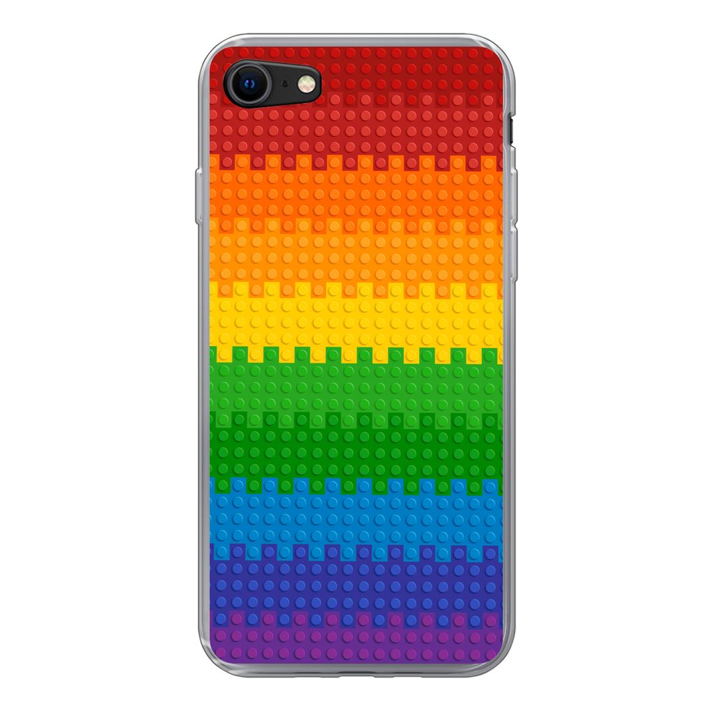MuchoWow Handyhülle Schutzhülle Hülle für iPhone SE 2022 Patoon - Regenbogen Silikon Softcase Handy Hülle - Schutzhülle