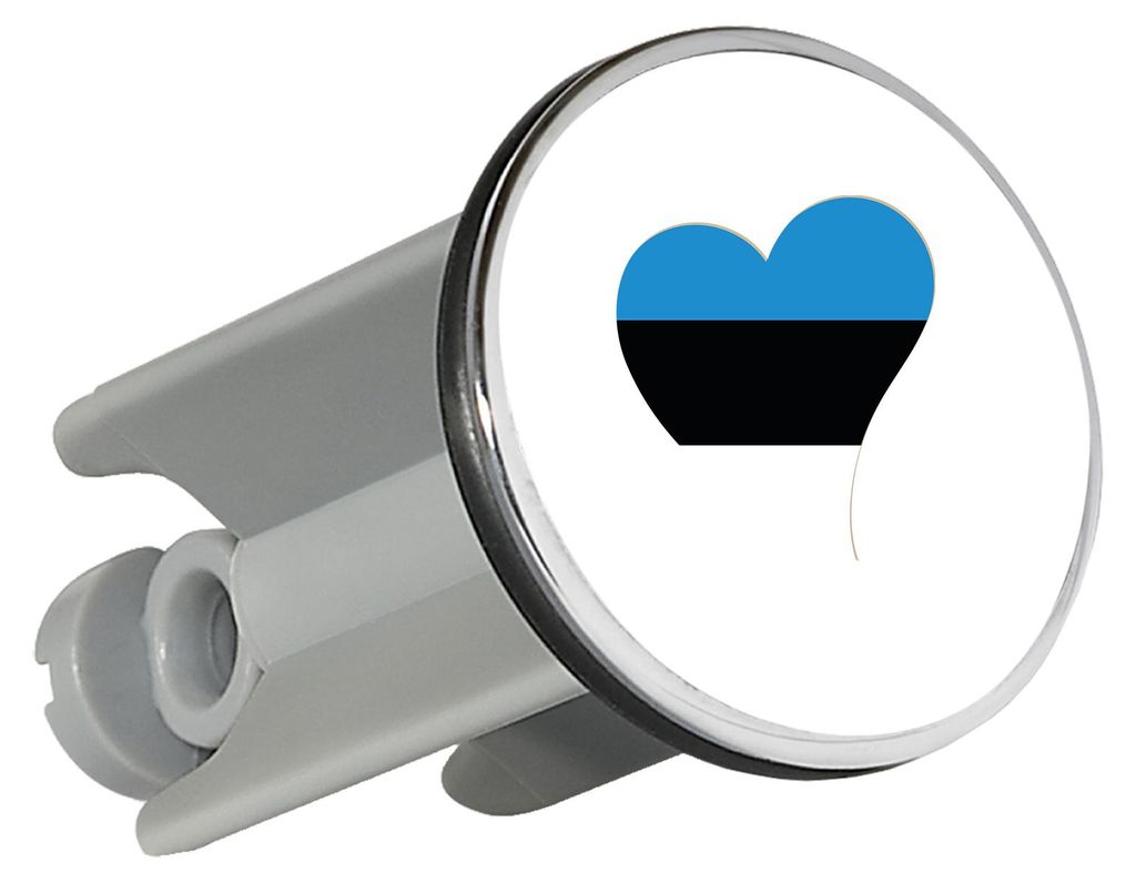 Huuraa Waschbeckenstöpsel Estland Flagge Herz 4cm höhenverstellbar Abflussstopfen Geschenkidee