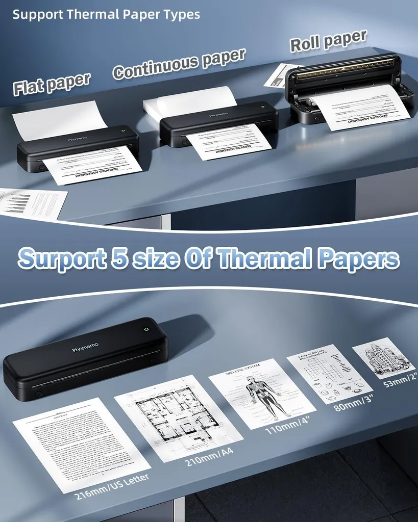 Imprimante A4 Mobile pour Smartphone Phomemo M834 Solution Télétravail