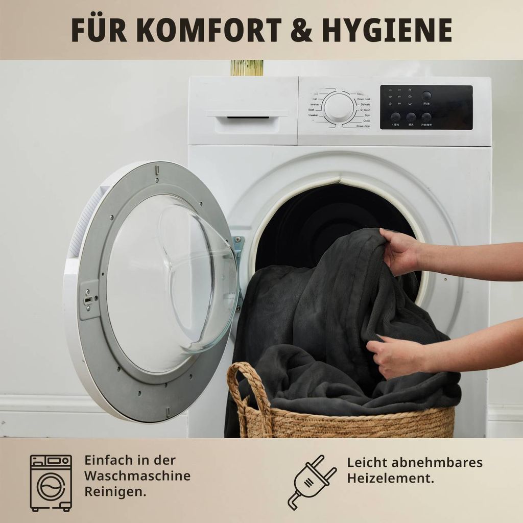 Grafner Heizdecke aus Plüsch 200 x 180 cm grau | Produktbild 3