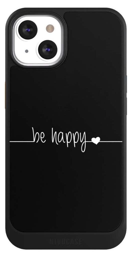 NIVOCASE Hülle für Apple iPhone 13 Handyhülle NIVOcore Case Schwarz Glück Sprüche Statement
