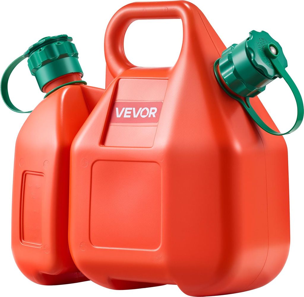 VEVOR Kraftstoffkanister, 6 L Kraftstofftank mit Ausguss & 1,9 L zusätzlichem Ölbehälter, max. Durchflussrate 5,5 L/min, Flüssigkeitsbehälter ...